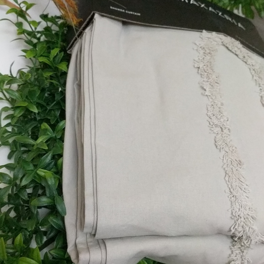 BCBGMAXAZRIA Gray Fabric Shower Curtain - Picture 3 of 6